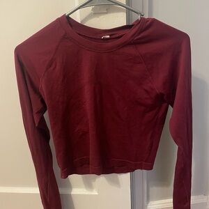 lululemon athletica cropped Maroon Long Sleeve Top